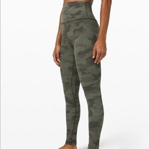 Lululemon Align high rise pant 28” heritage camp green twill multi NWT